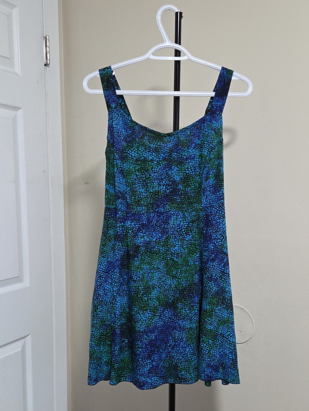 Blue Sky Blue and Green Printed Sundress